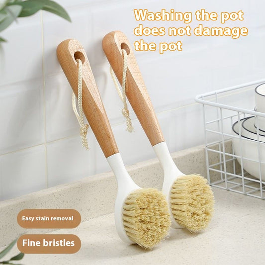 Plastic Wooden Handle Dish Brush Kitchen