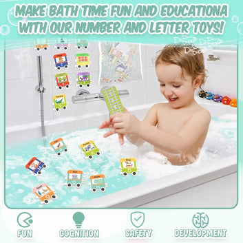 Bath Toys Baby Shower Toys Alphabet Numbers Learning Toys for Kids Water Playing Toys Educational Fun Bath Toys for Toddlers