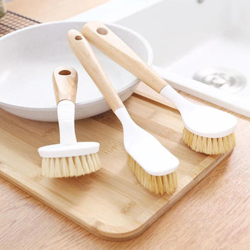 Dish Scrub Brushes Kitchen Cleaning Scrubbers for Washing Pan Pot Natural Sisal Bristles Cleaning Brush Bowl Washing Brush