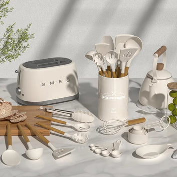 Umite Chef Kitchen Cooking Utensils Set, 33 pcs Non-Stick Silicone Cooking Kitchen Utensils Spatula Set with Holder
