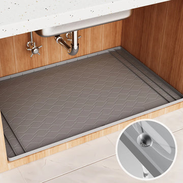 Waterproof Under Sink Mat 34in*22in, Waterproof Under Mat for Kitchen Sink Bottom, Silicone Under Sink Liner Tray
