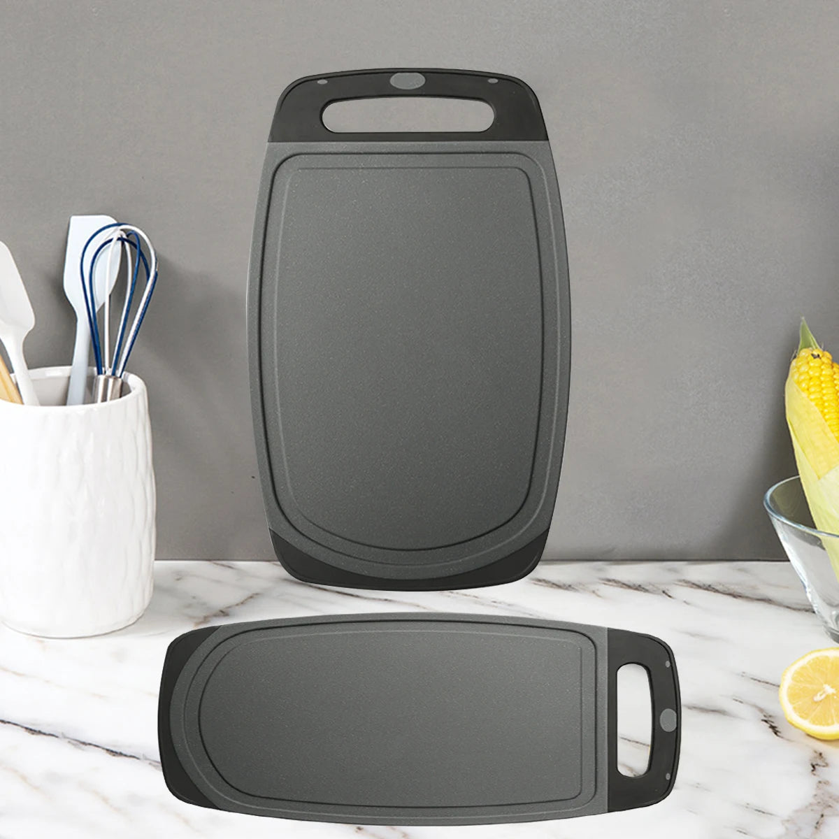 1PC Plastic chopping board for home use; multi-purpose wall-mounted cutting board for meat, wheat straw, and baby food.