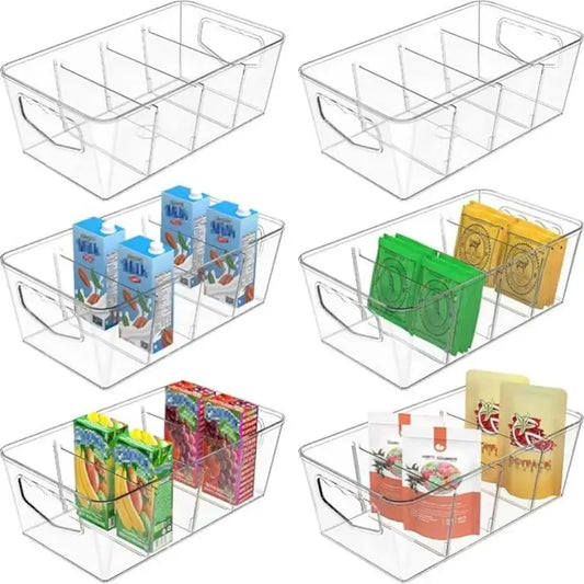 Refrigerator Organizer Bins Stackable Clear Food Storage Organizer Fridge Storage Box With Divider Pantry kitchen Organizer