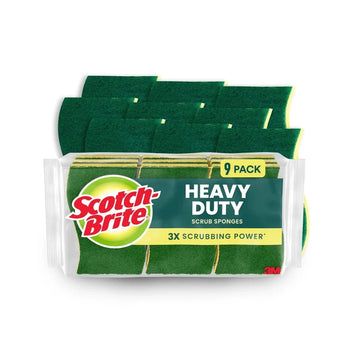 Heavy Duty Scrub Sponges 9 Pack 3X Scrubbing Power Long Lasting Kitchen Cleaning Sponges Pots Pans Grills Recycled Material