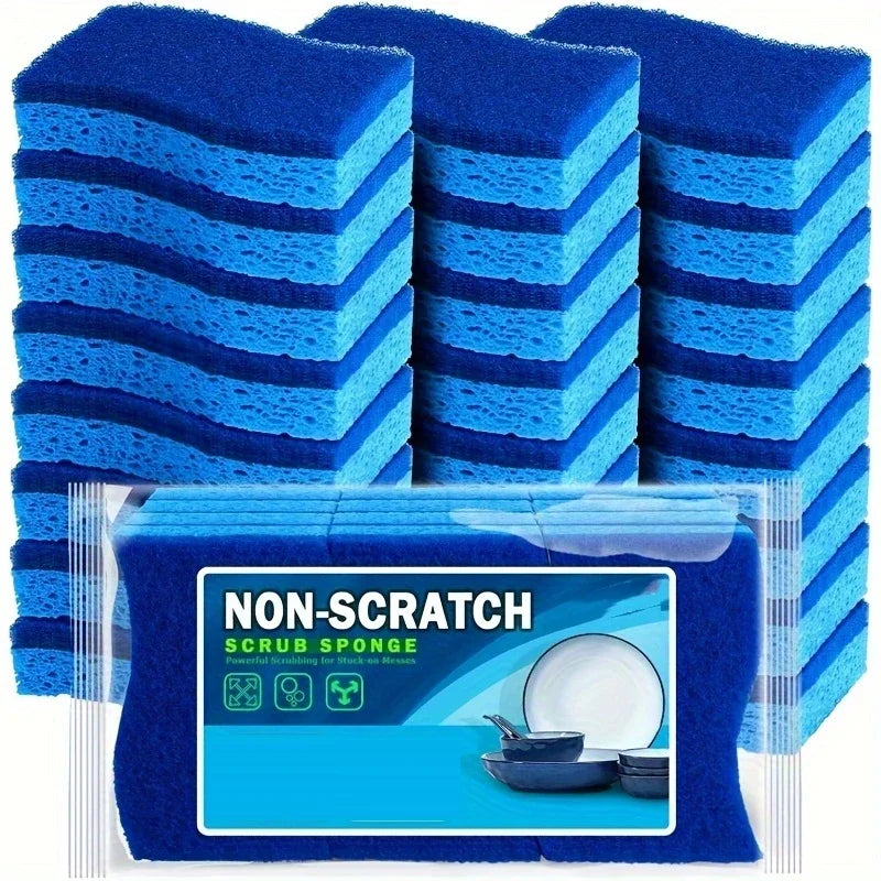 6/12Pcs Sponges Kitchen NonScratch Scrub Dish Sponge Safe on NonStick Cookware Dual Sided Cleaning Sponges for Kitchen supplies
