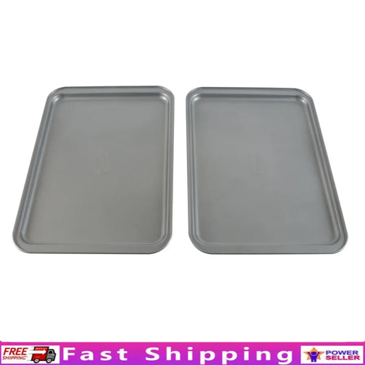 2 Pack Nonstick Baking Sheet Durable Carbon Steel Oven Safe Easy Clean Perfect Baking Roasting Cooking