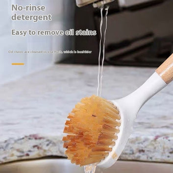 Plastic Wooden Handle Dish Brush Kitchen